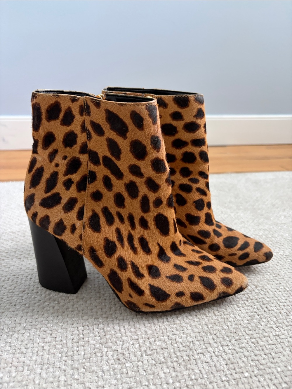 Vince Camuto Leopard Print Ankle Boots - Brown/Black